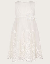 Juliet Ribbon Lace Dress, Ivory (IVORY), large