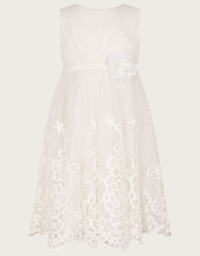 Juliet Ribbon Lace Dress, Ivory (IVORY), large