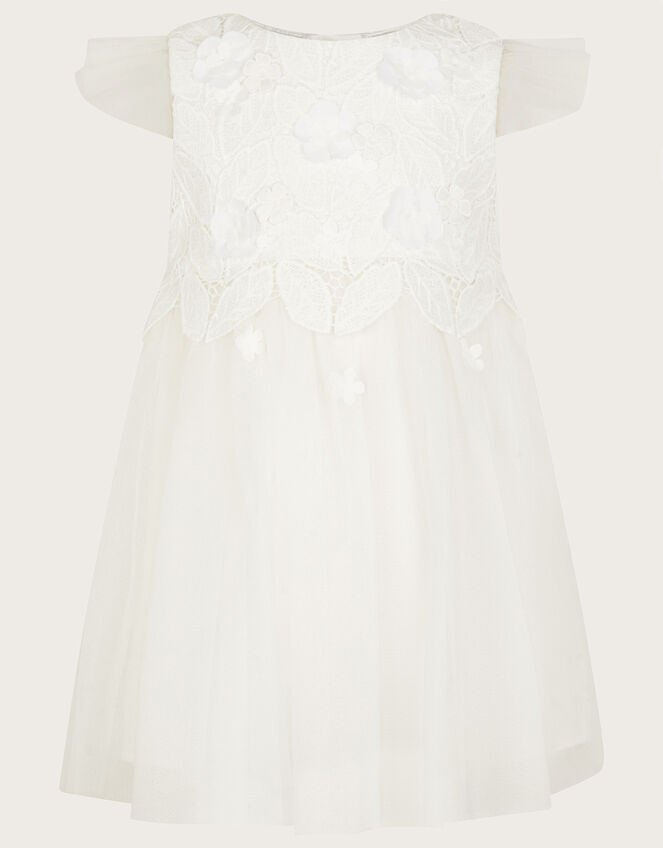 Baby Ophelia Lace Tulle Dress, Ivory (IVORY), large