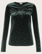 Lizzy Star Devore Top, Green (KHAKI), large
