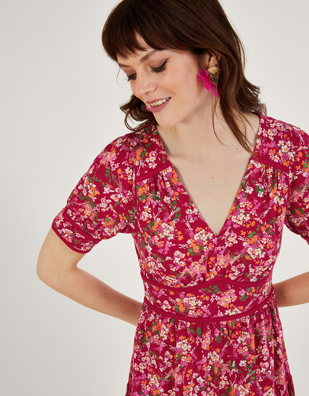 Ditsy Floral Midi Dress Red Midi Dresses Monsoon ROI