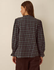 Ruby Check Blouse, Blue (BLUE), large