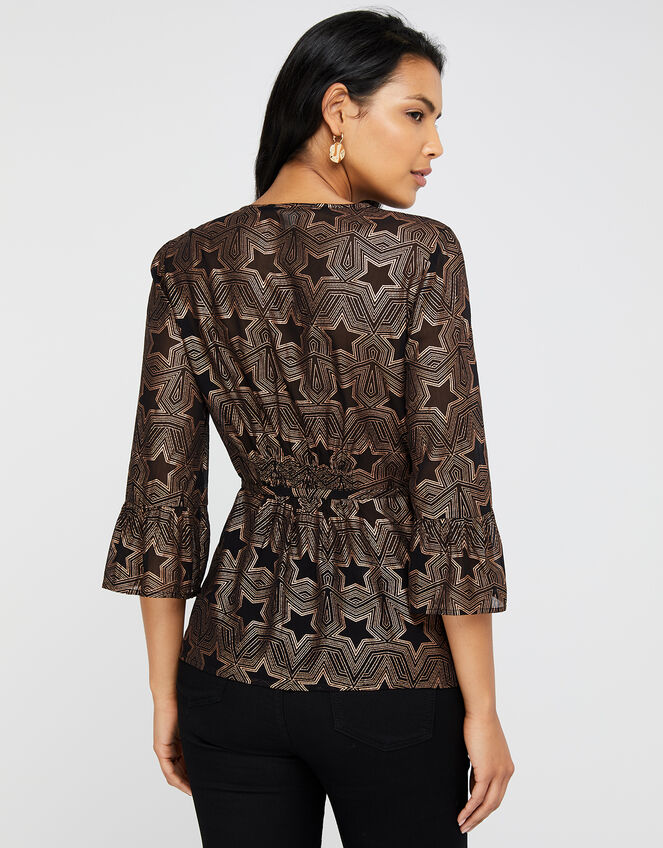 Antares Star Foil Print Top, Black (BLACK), large