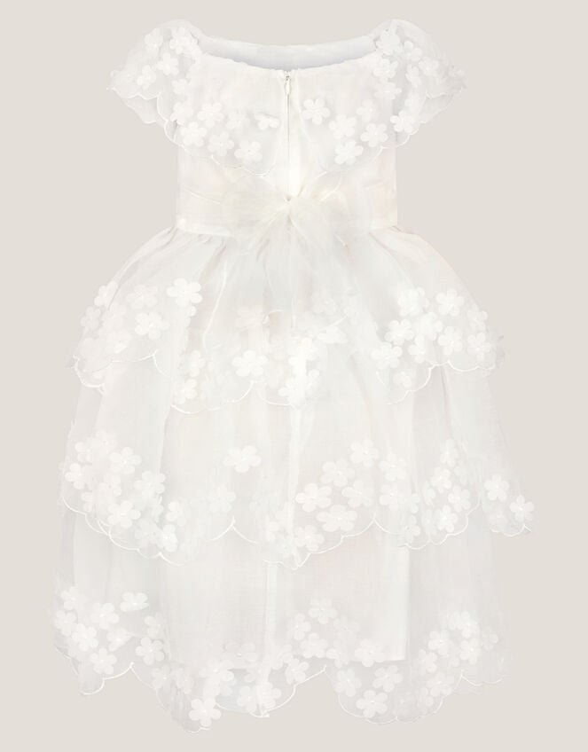 Rebecca Appliqu&eacute; Floral Scallop Dress, Ivory (IVORY), large