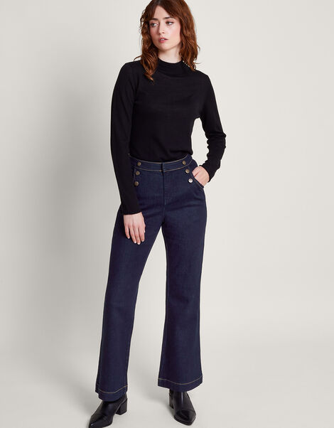 Rosa Flared Denim Jeans, Blue (INDIGO), large