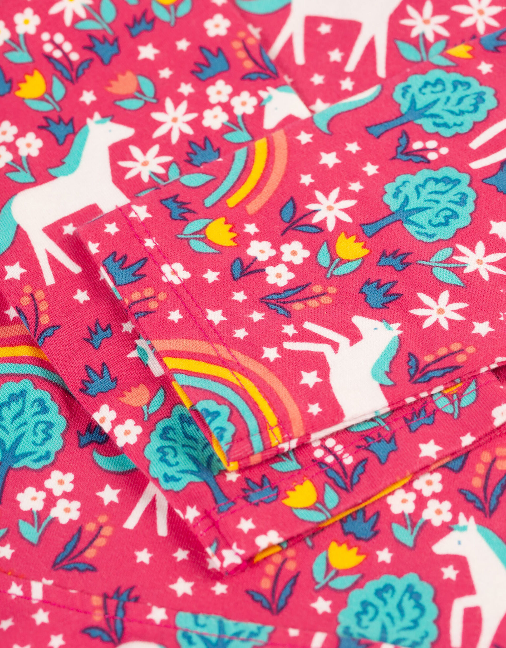 Frugi Unicorn Print Skater Dress Pink