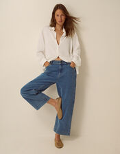 Hallie Regular Crop Wide Leg Jeans, Blue (MID AUTHENTIC BLUE), large