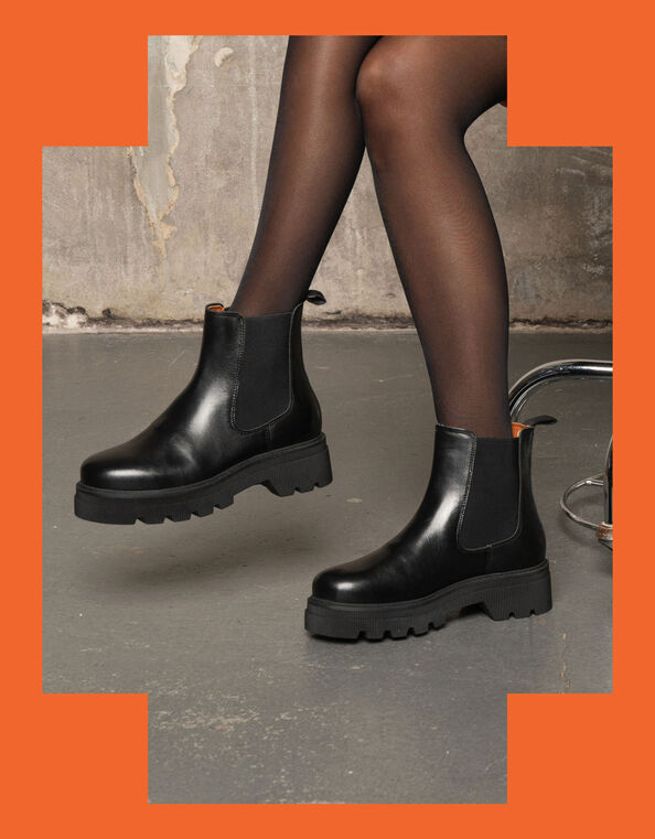 Shoe The Bear Leather Chelsea Boots, Black (BLACK), large