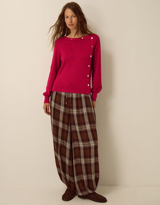 Beryl Button Sweater, Red (RED), large