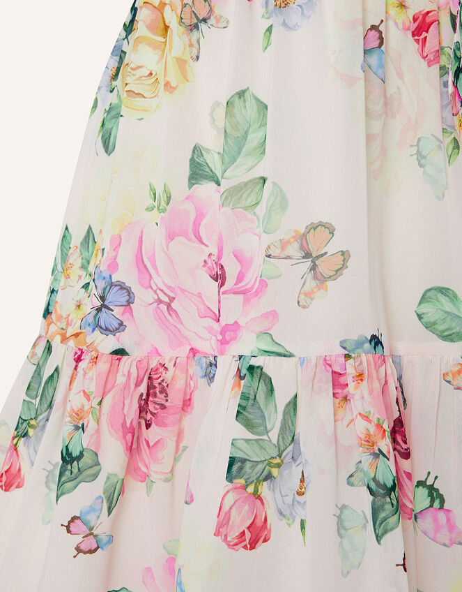 Rose Print Chiffon Dress, Multi (MULTI), large