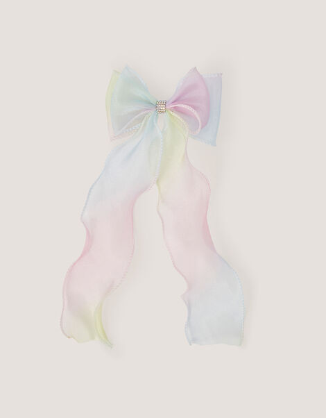 Long Ombr&eacute; Bow Hair Clip, , large