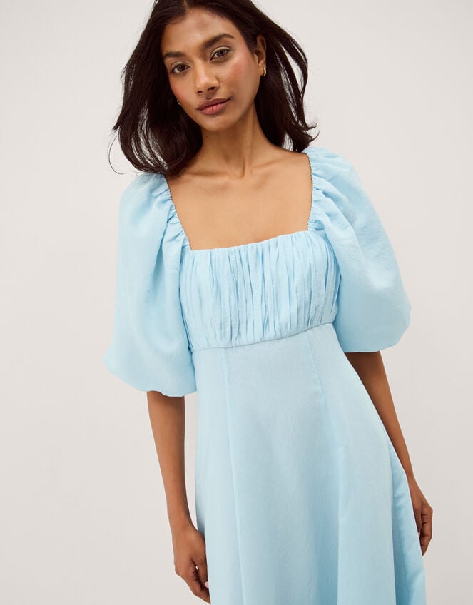 Payton Puff Sleeve Midi Dress, Blue (TURQUOISE), large