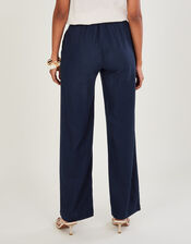 Layla Trousers in Linen Blend, Blue (NAVY), large