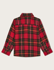 Long Sleeve Tartan Flannel Shirt, Multi (MULTI), large