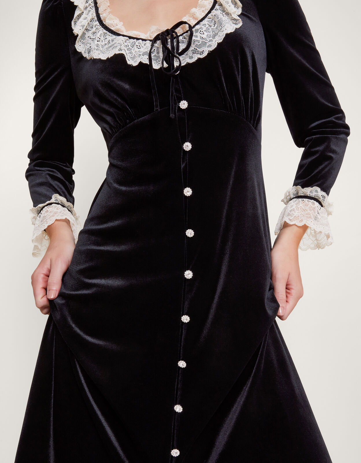 Monsoon black deals velvet dress