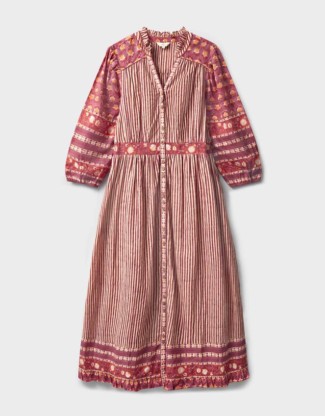 East Devyn Woodblock Print Midi Dress, Pink (PINK), large