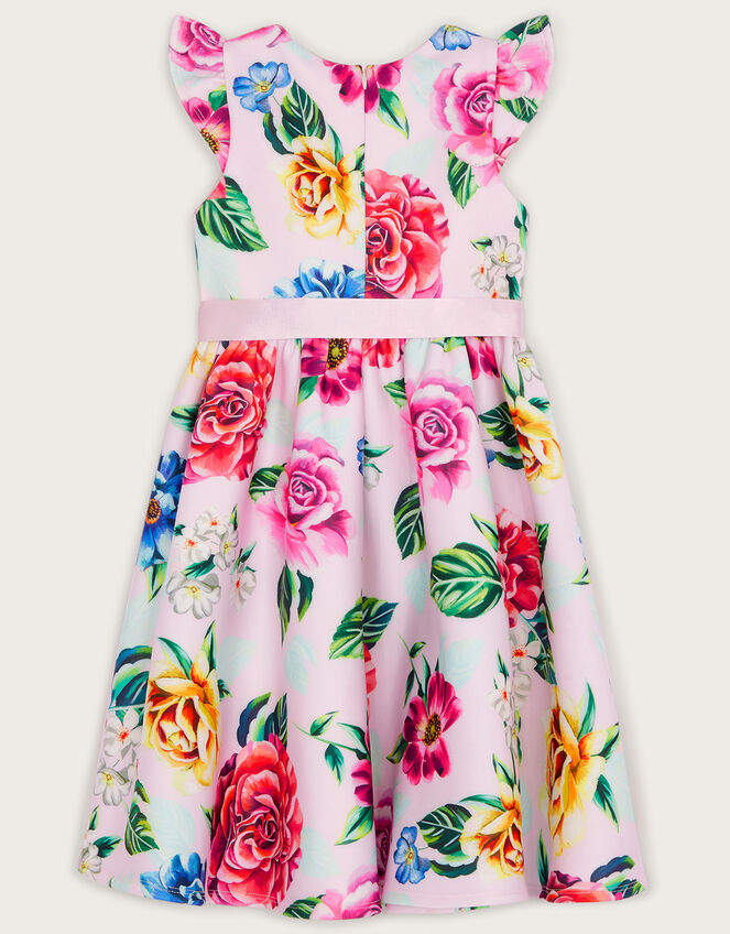 Flo Floral Scuba Dress with Recycled Polyester, Pink (PINK), large