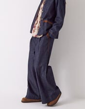 East Jayla Embroidered Denim Trousers, Blue (NAVY), large