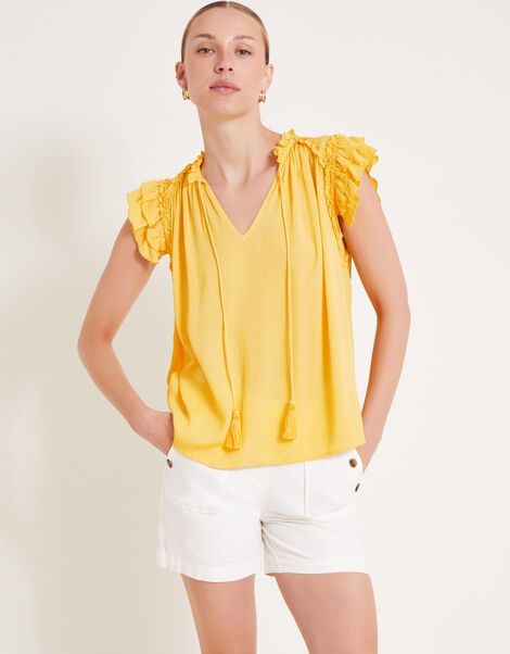 Tula Frill Top, Yellow (YELLOW), large