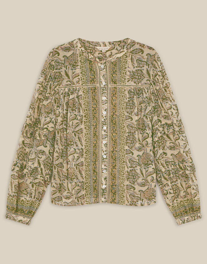 East Odette Hand-Woodblock Print Blouse, Multi (MULTI), large