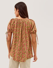 Harlowe Print Jersey Top, Green (GREEN), large