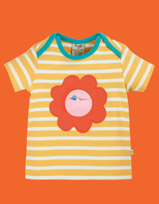 Frugi Bobster Interactive T-Shirt, Yellow (MUSTARD), large