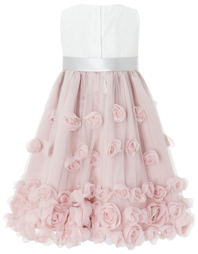 Baby Ianthe 3D Flower Dress, Pink (DUSKY PINK), large