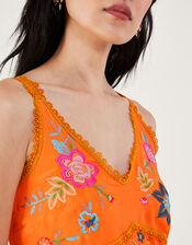 Liyana Embroidered Floral Cami Dress, Orange (ORANGE), large