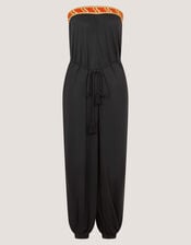 Matilda Embroidered Balloon Leg Jumpsuit, Black (BLACK), large
