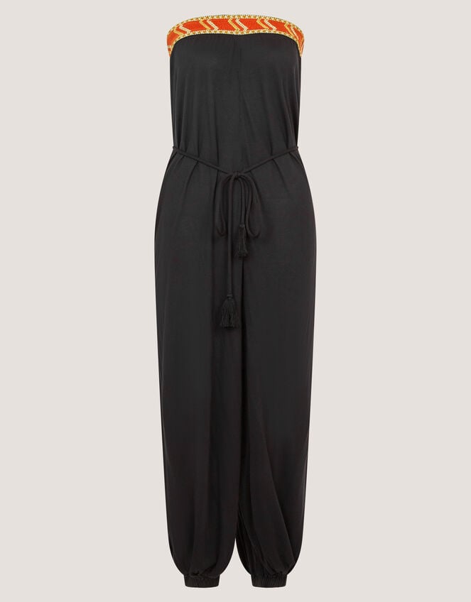 Matilda Embroidered Balloon Leg Jumpsuit, Black (BLACK), large