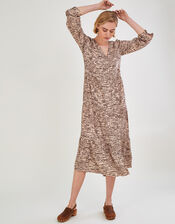 Alina Animal Print Dress with LENZING™ ECOVERO™ , Natural (NATURAL), large