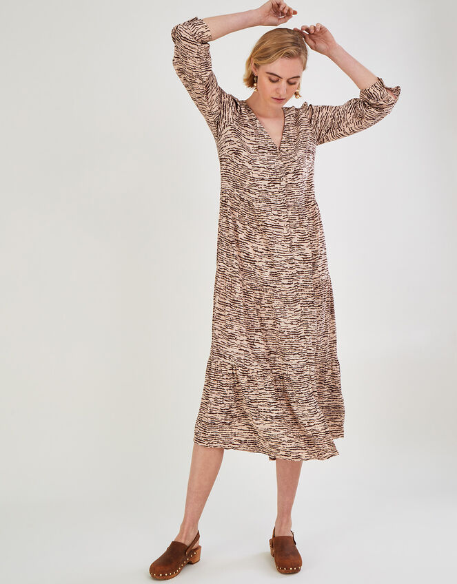 Alina Animal Print Dress with LENZING™ ECOVERO™ , Natural (NATURAL), large