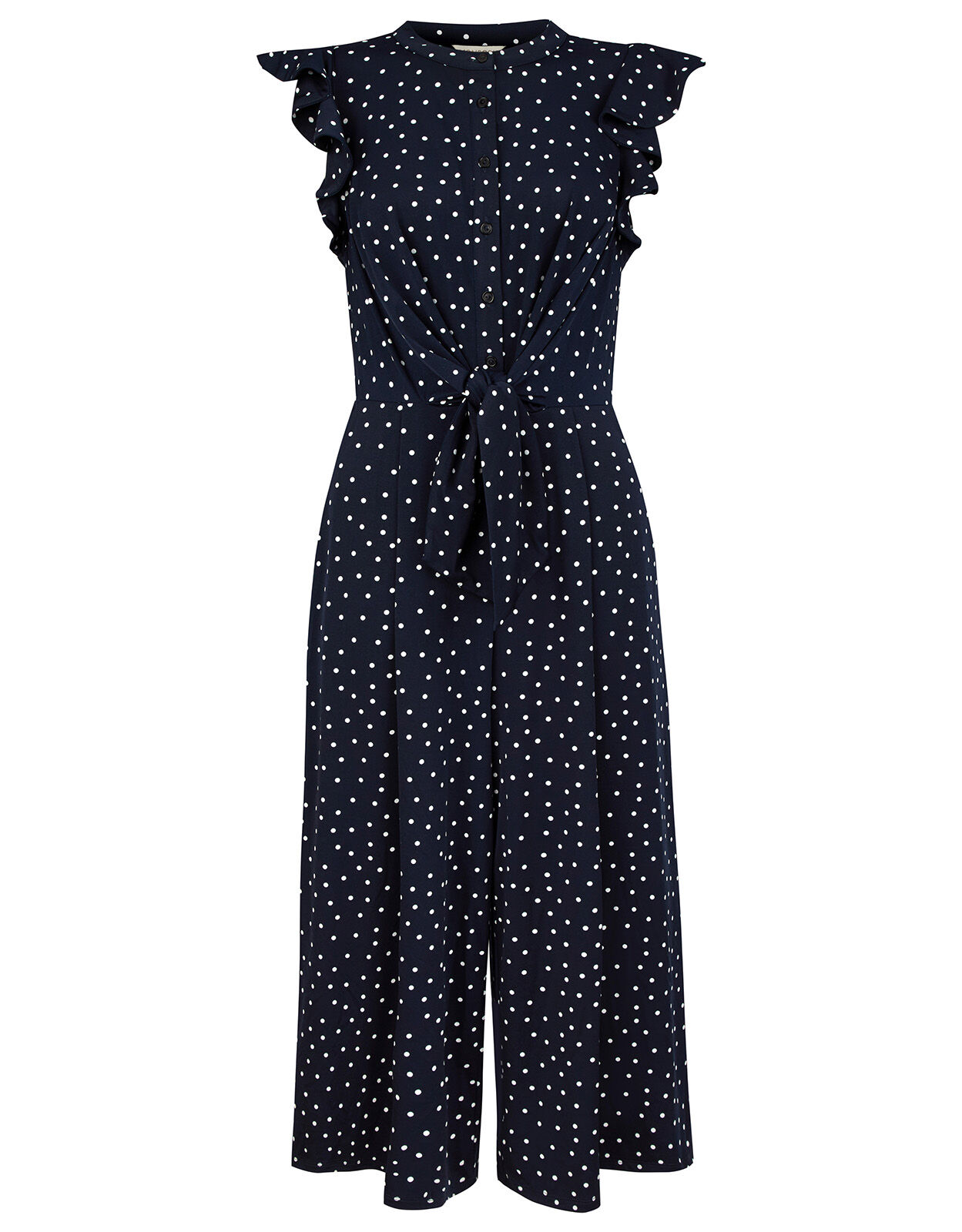 Spot Print Stretch Jumpsuit Blue