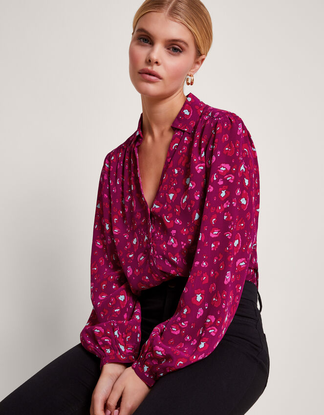 WILKIE ANIMAL PRINT BLOUSE