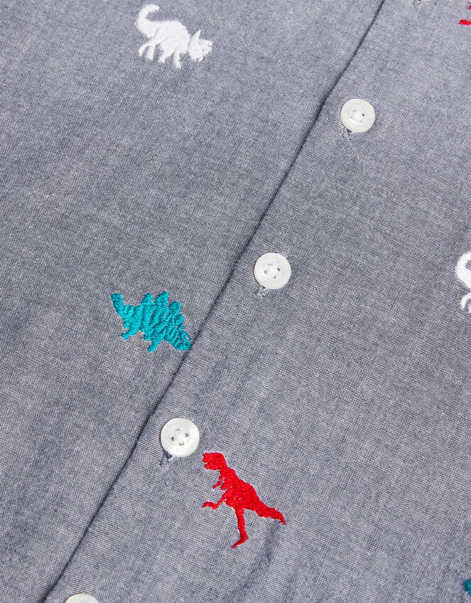 Davey Dinosaur Embroidered Chambray Shirt, Multi (MULTI), large