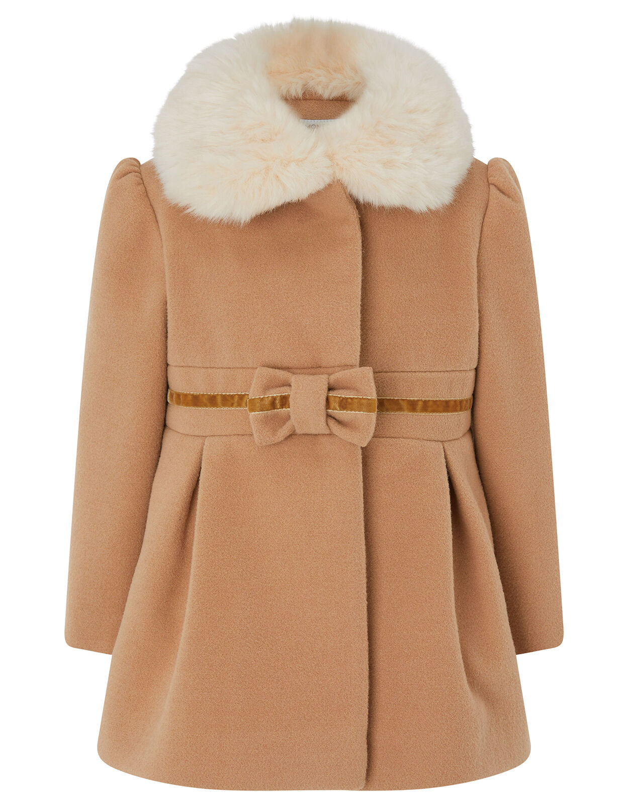 Baby Bow Coat Camel