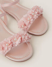 Pearl Flower Sandals, Pink (PINK), large