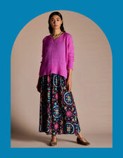 East Preeti Print Skirt, Black (BLACK), large