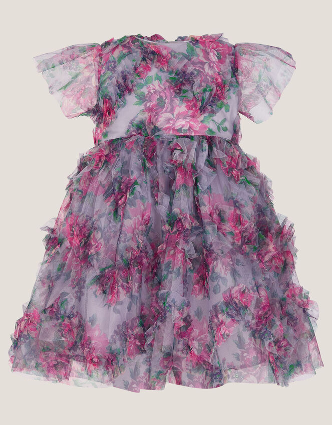 Baby Roma Peony Ruffle Party Dress, Purple (LILAC), large