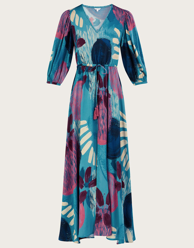 Large Scale Print Maxi Dress, Teal (TEAL), large