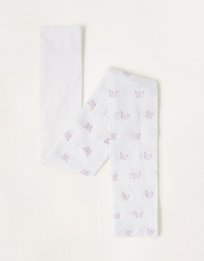 Glitter Butterfly Tights, Pink (PINK), large