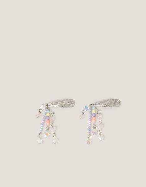 2-Pack Beaded Charm Hair Clips , , large
