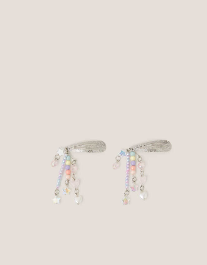 2-Pack Beaded Charm Hair Clips , , large