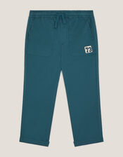 Plain Cuffed Pants, Blue (BLUE), large