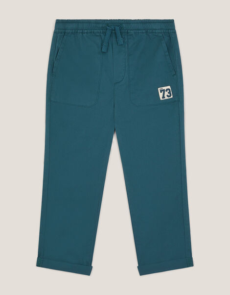 Plain Cuffed Trousers, Blue (BLUE), large