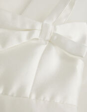 Baby Betty Bow Twill Dress, Ivory (IVORY), large