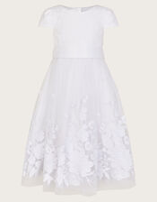 Sorcha Floral Lace Communion Dress, White (WHITE), large