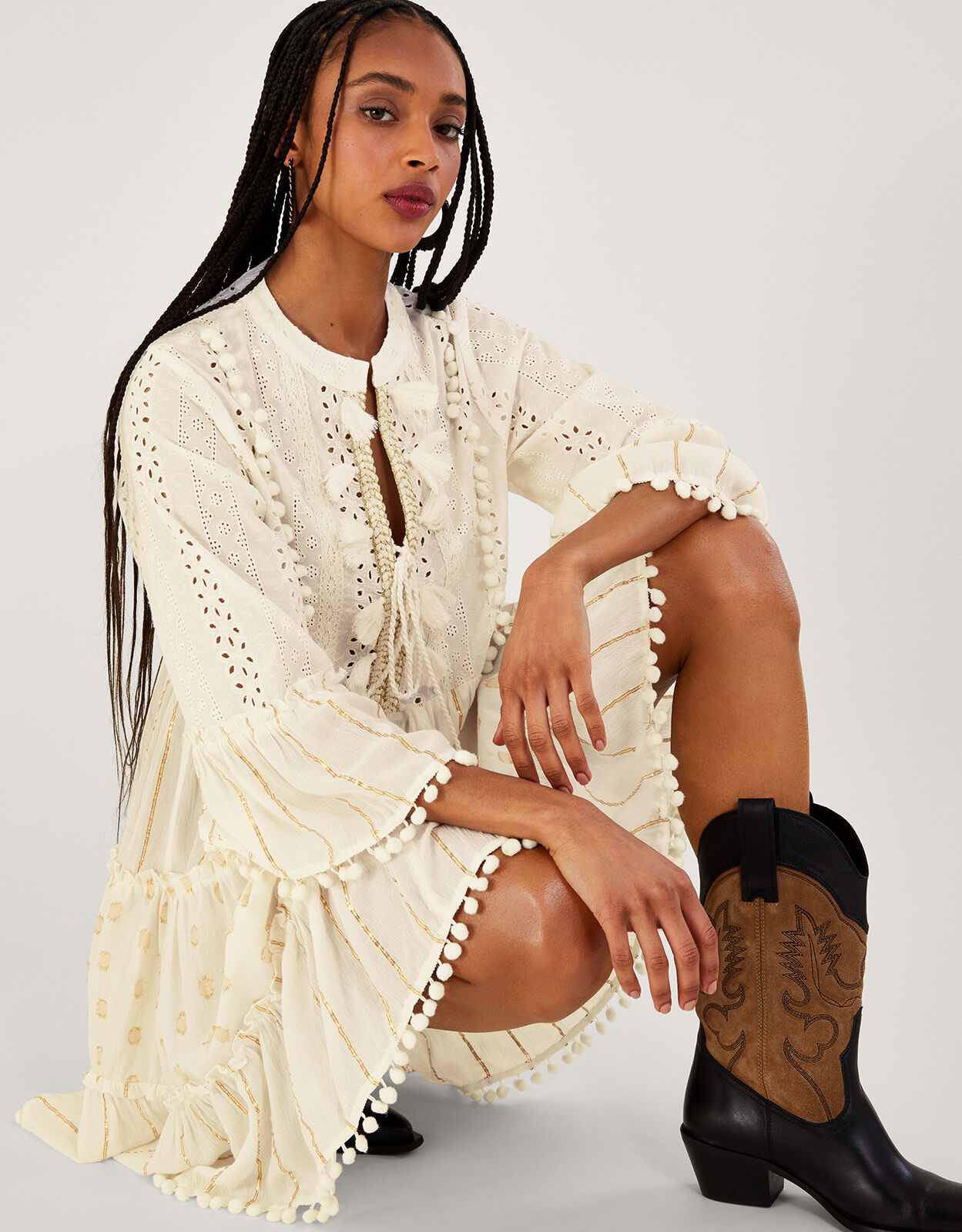 Metallic tassel dress new arrivals