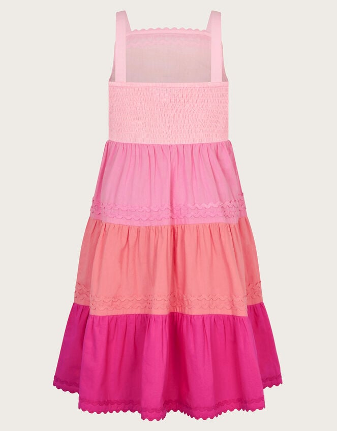Ric Rac Color Block Tiered Dress, Pink (PINK), large