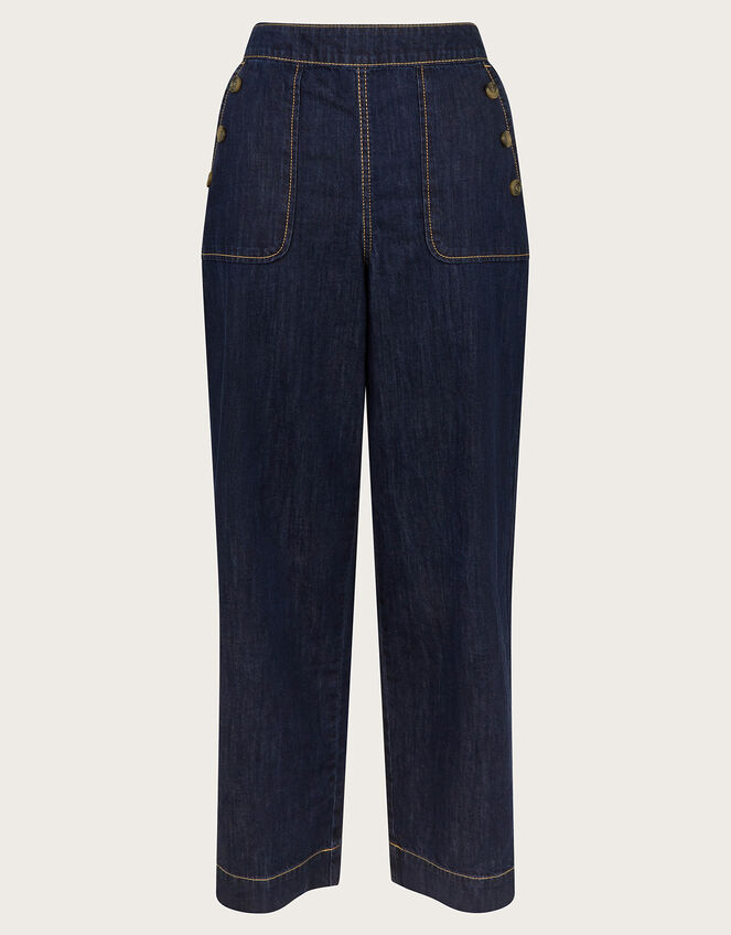 Harper Short Wide Leg Crop Jeans, Blue (INDIGO), large